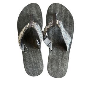Teva NEW Men’s Mush Black Gray Blue Flip Flops Size 14